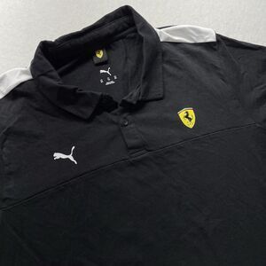 PUMA Scuderia Ferrari Race Short Sleeve Polo Shirt Mens Black Casual XXL